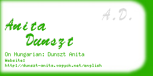 anita dunszt business card